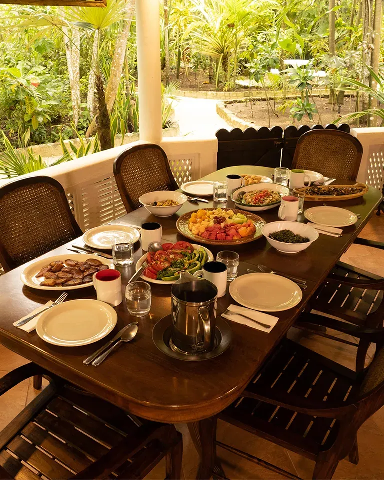 Freshly prepared meals from the Jamaican retreat